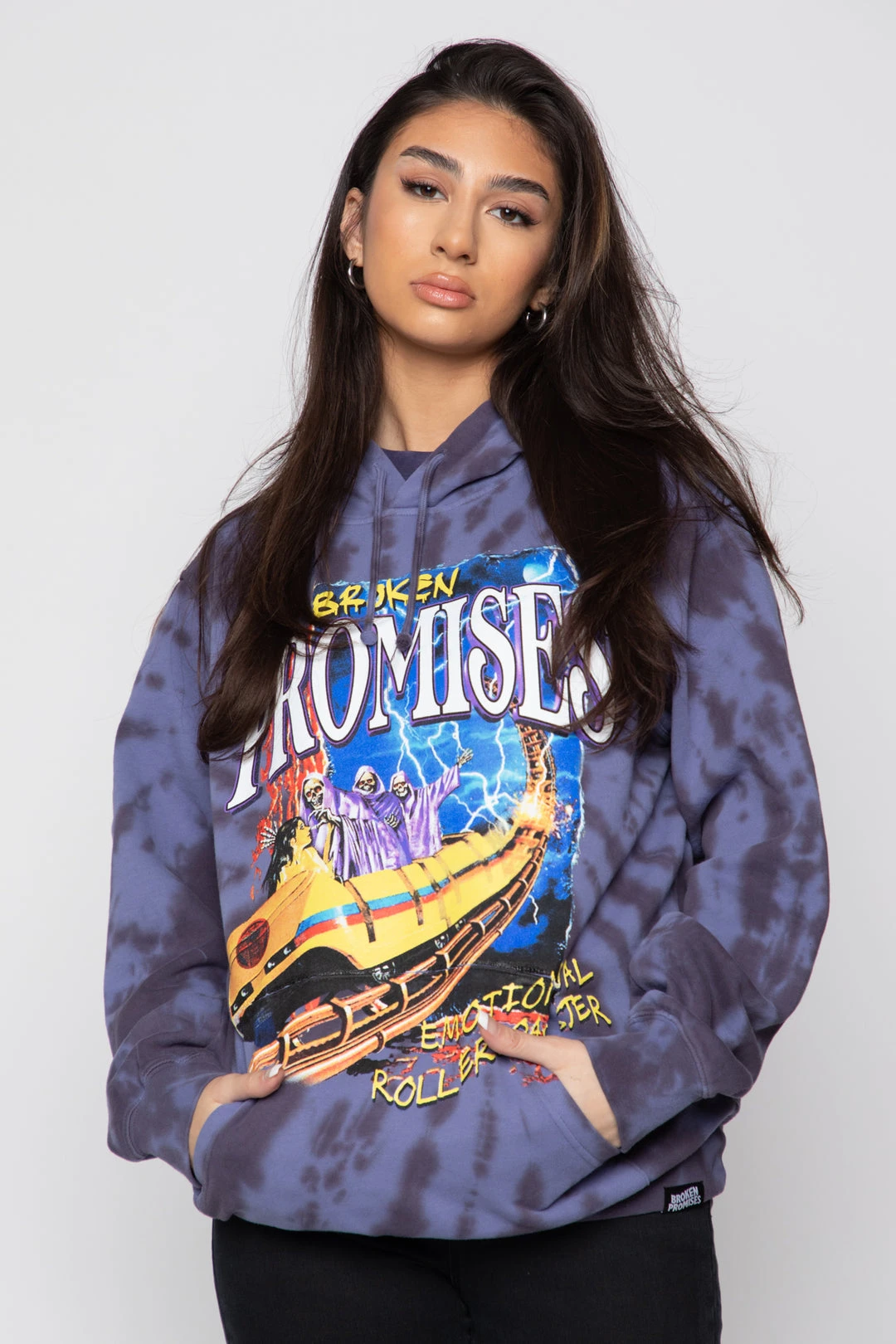 CASH Hoodies Up Down Tie Dye Hoodie Wash Blue