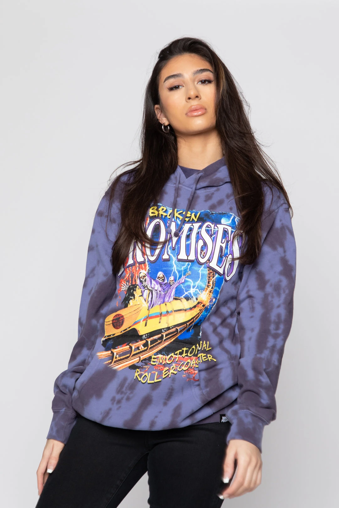 CASH Hoodies Up Down Tie Dye Hoodie Wash Blue