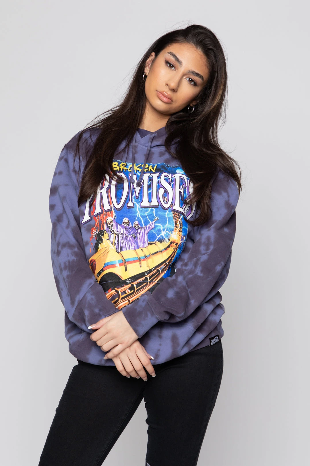 CASH Hoodies Up Down Tie Dye Hoodie Wash Blue