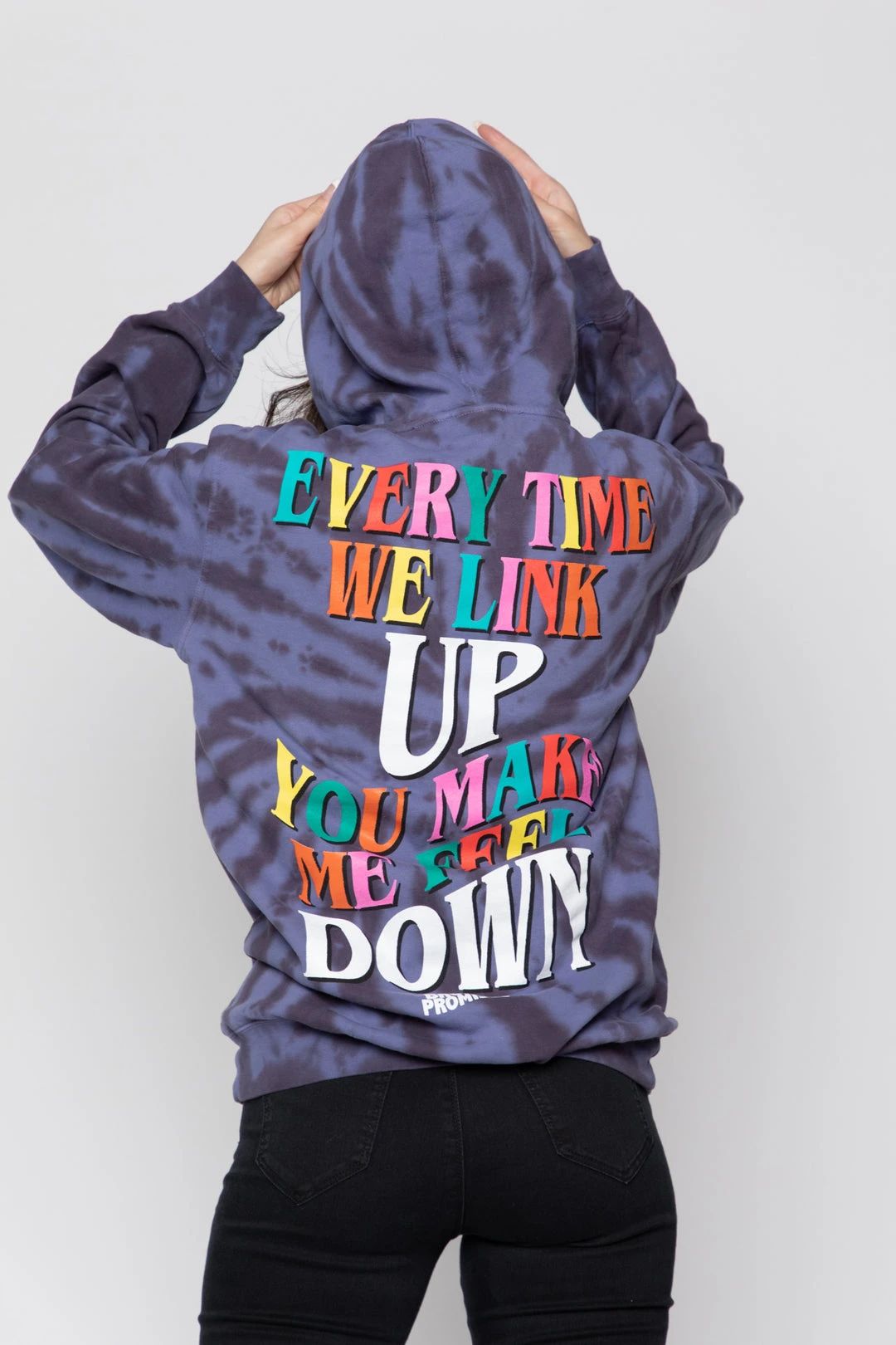 CASH Hoodies Up Down Tie Dye Hoodie Wash Blue