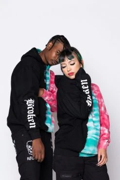 CASH Hoodies Slogan Tri-Color Dye Hoodie