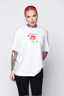 BROKEN PROMISES Shirts Happy On The Outside S/S White