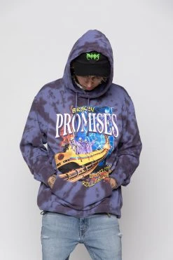 CASH Hoodies Up Down Tie Dye Hoodie Wash Blue