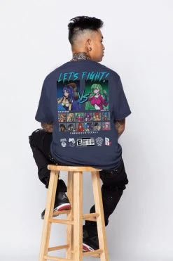 BROKEN PROMISES Let's Fight Tee Navy Shirts