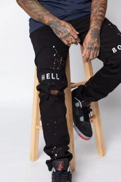 CASH Hell Bound Spatter Denim Bottoms