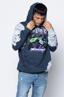 CASH Tie Dye Hoodies Stunt Devil Bleached Dye Hoodie