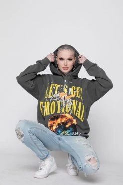 BROKEN PROMISES Hoodies Think Of Me Vintage Wash Hoodie