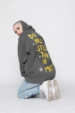 BROKEN PROMISES Hoodies Think Of Me Vintage Wash Hoodie