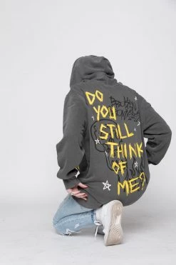 BROKEN PROMISES Hoodies Think Of Me Vintage Wash Hoodie