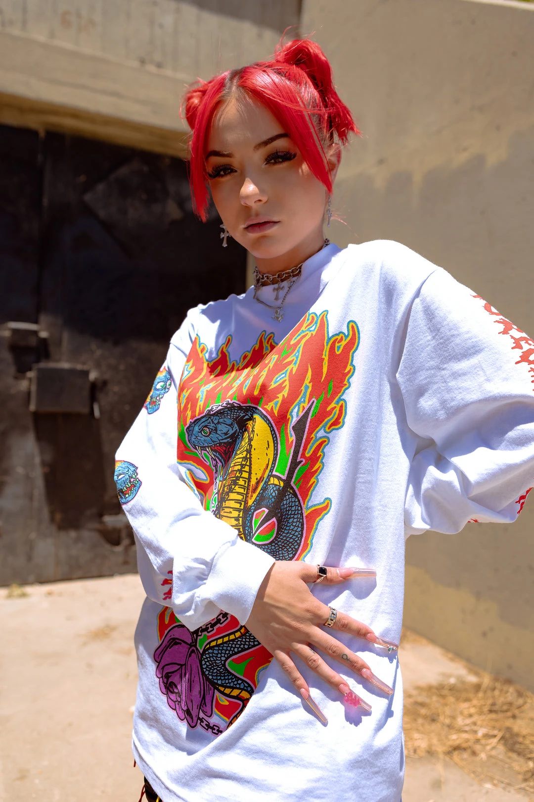 BROKEN PROMISES Bad Chemistry "L/S" Tee White Shirts