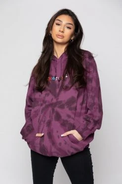 BROKEN PROMISES Hoodies Emotional Spiral Dye Hoodie Wash Purple