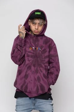 BROKEN PROMISES Hoodies Emotional Spiral Dye Hoodie Wash Purple