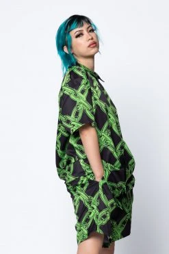 BROKEN PROMISES Link Up Button-Up Shirt Shirts