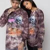 BROKEN PROMISES Shirts Thrill Ride Tie Dye Long Sleeve Purple