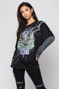 BROKEN PROMISES Gates Of Hell Stacked L/S Tee