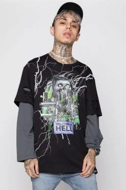 BROKEN PROMISES Gates Of Hell Stacked L/S Tee