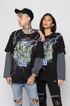 BROKEN PROMISES Gates Of Hell Stacked L/S Tee