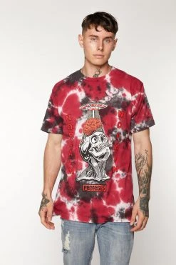 BROKEN PROMISES Brain Abduction Tie Dye Tee Red Shirts