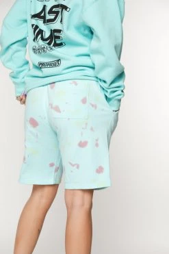 BROKEN PROMISES Delirious Tie Dye Fleece Shorts Bottoms