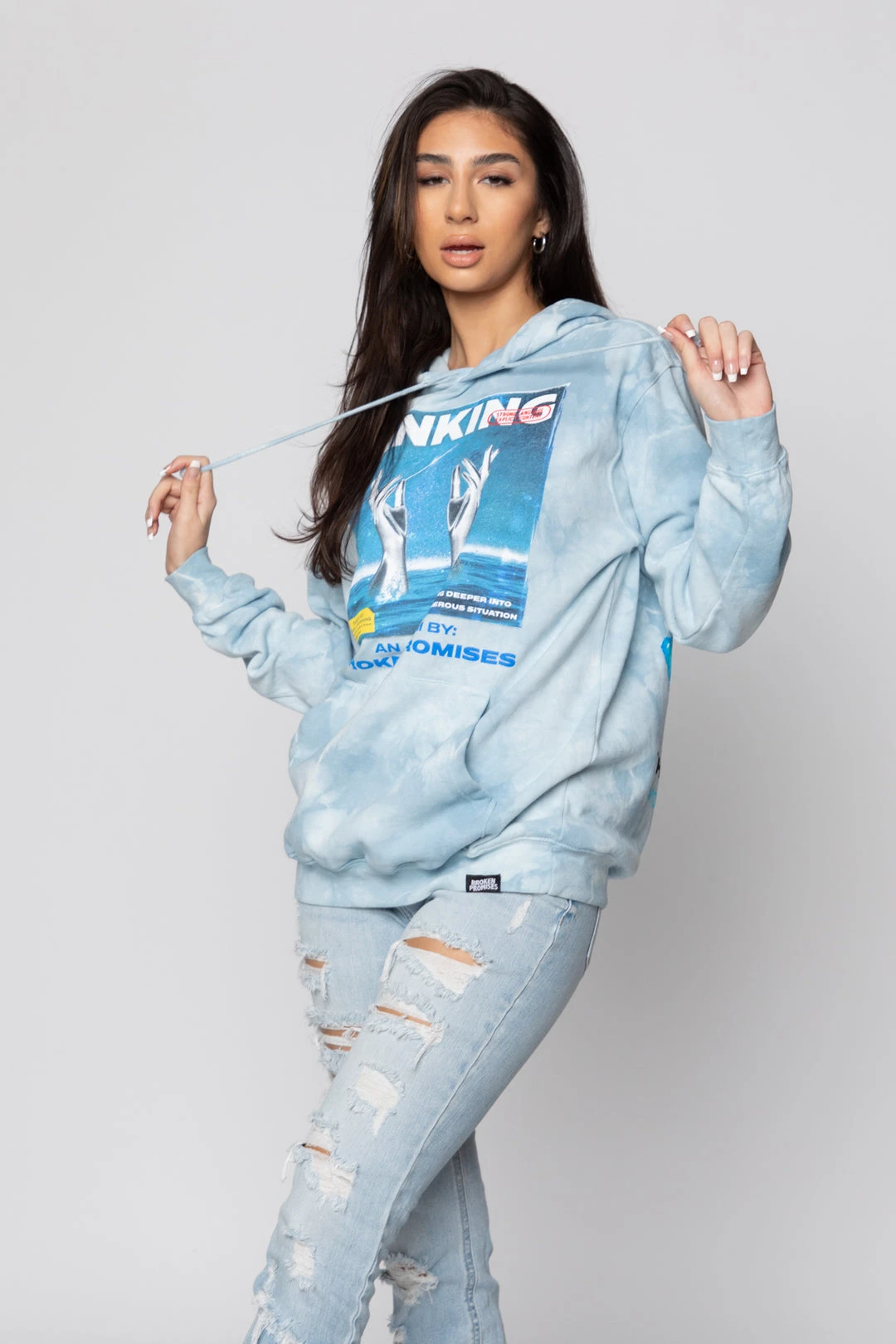 BROKEN PROMISES Sinking Feeling Tie Dye Hoodie Hoodies