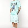 BROKEN PROMISES Delirious Tie Dye Fleece Shorts Bottoms