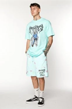 BROKEN PROMISES Delirious Tie Dye Fleece Shorts Bottoms