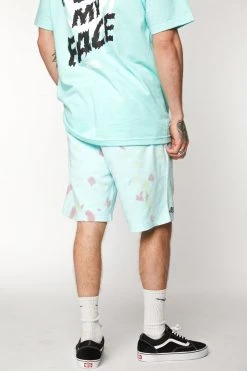 BROKEN PROMISES Delirious Tie Dye Fleece Shorts Bottoms