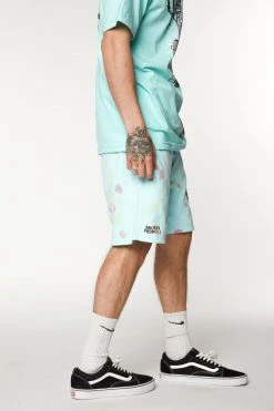 BROKEN PROMISES Delirious Tie Dye Fleece Shorts Bottoms