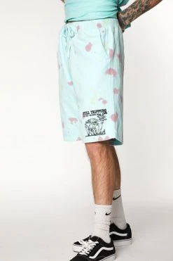 BROKEN PROMISES Delirious Tie Dye Fleece Shorts Bottoms