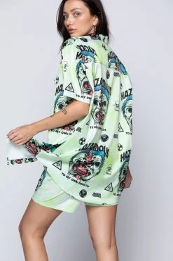 BROKEN PROMISES Hazardous Button-Up Shirt Shirts