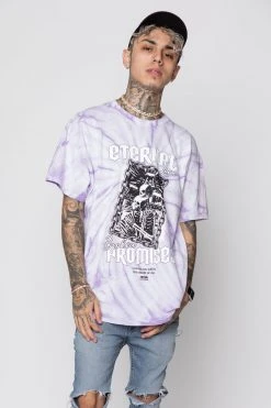 BROKEN PROMISES Eternal Love Tie Dye Tee Purple