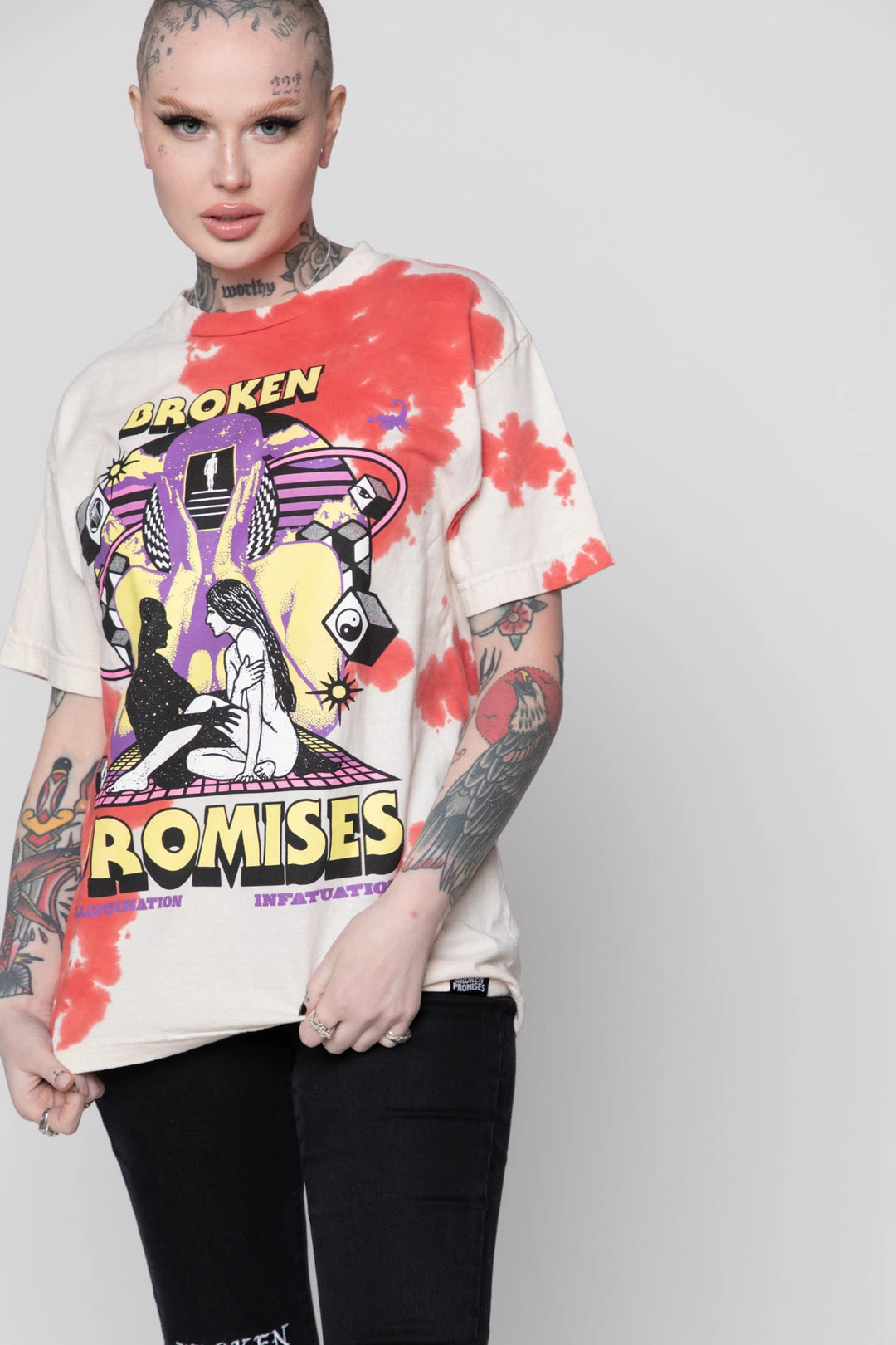 BROKEN PROMISES Fantasy & Reality SST White Shirts