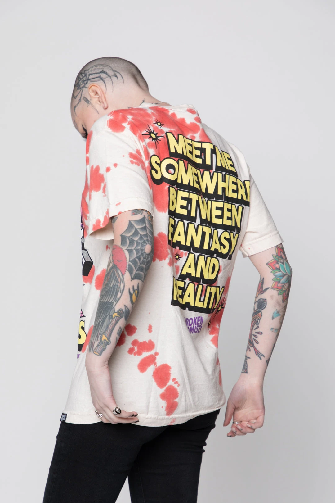 BROKEN PROMISES Fantasy & Reality SST White Shirts