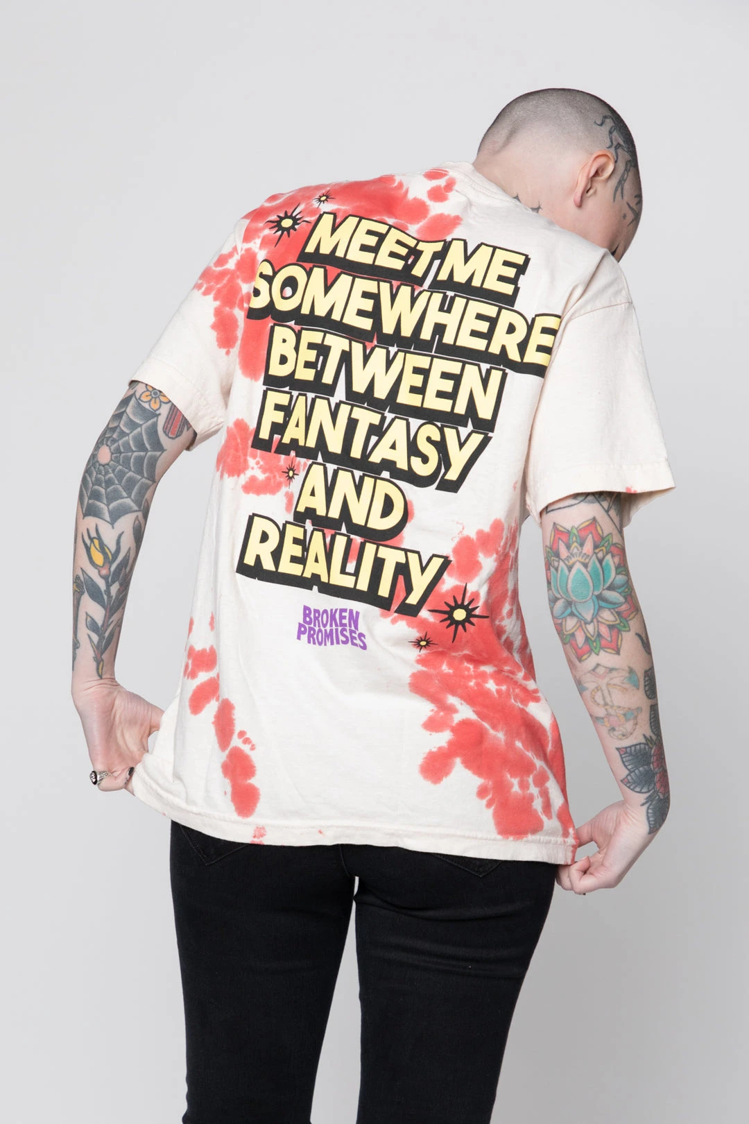 BROKEN PROMISES Fantasy & Reality SST White Shirts