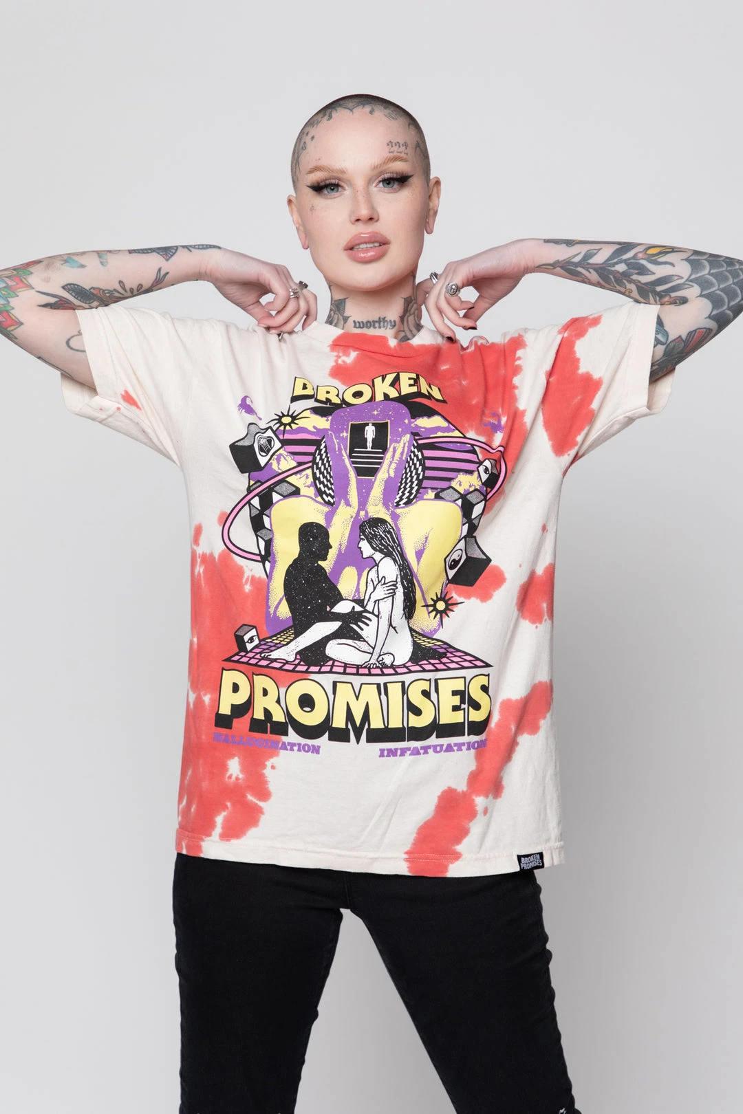 BROKEN PROMISES Fantasy & Reality SST White Shirts