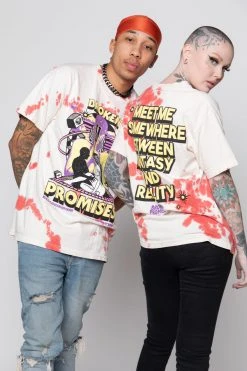 BROKEN PROMISES Fantasy & Reality SST White Shirts