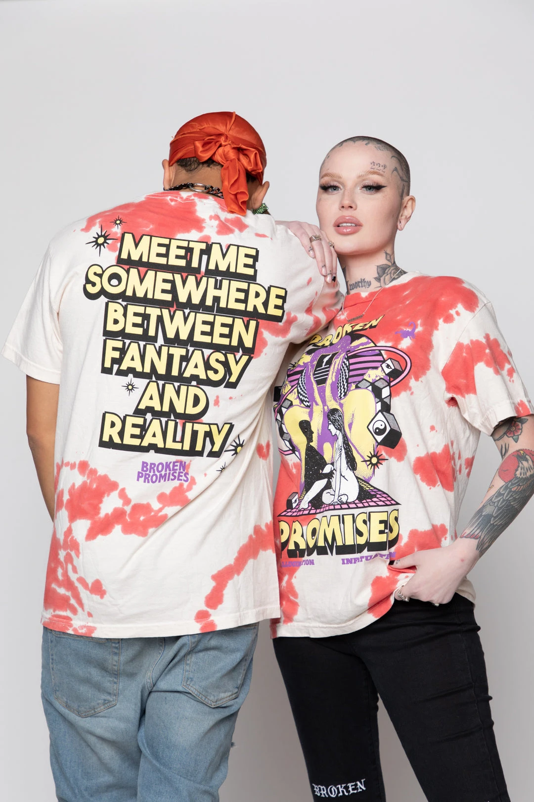 BROKEN PROMISES Fantasy & Reality SST White Shirts