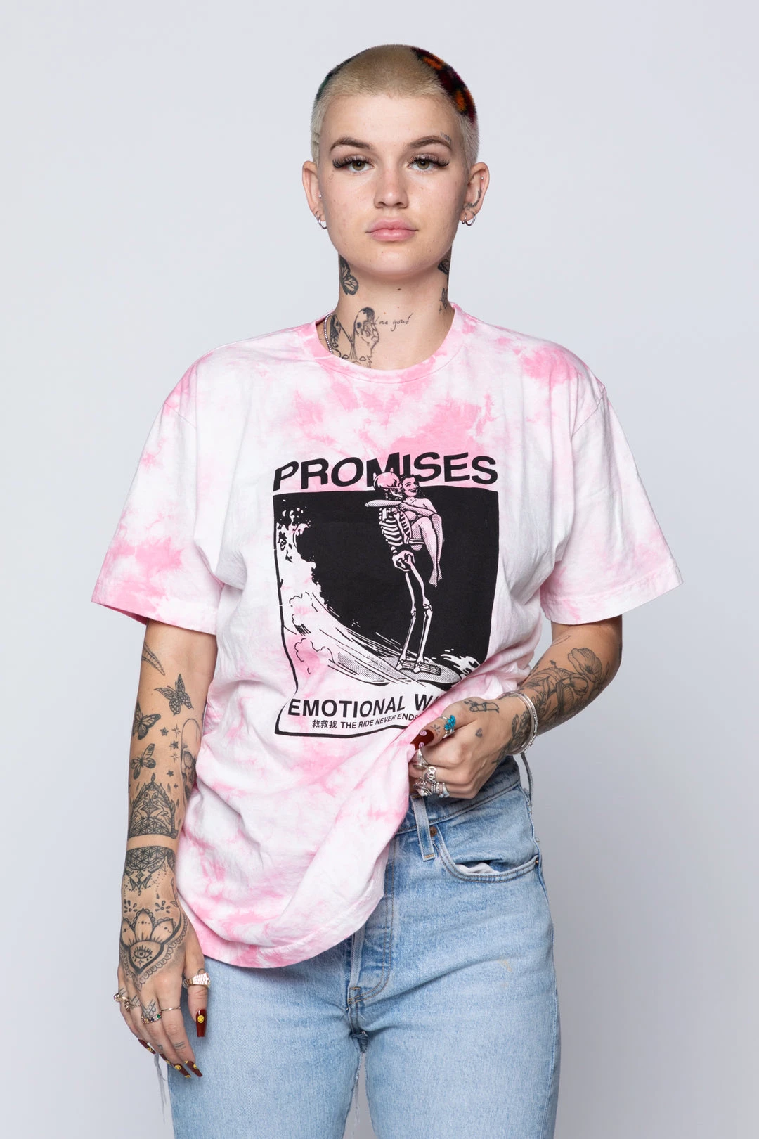 BROKEN PROMISES Beach Break Tee Pink