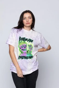 BROKEN PROMISES Shirts Fried Tie Dye Tee Lavender