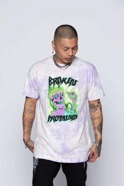 BROKEN PROMISES Shirts Fried Tie Dye Tee Lavender