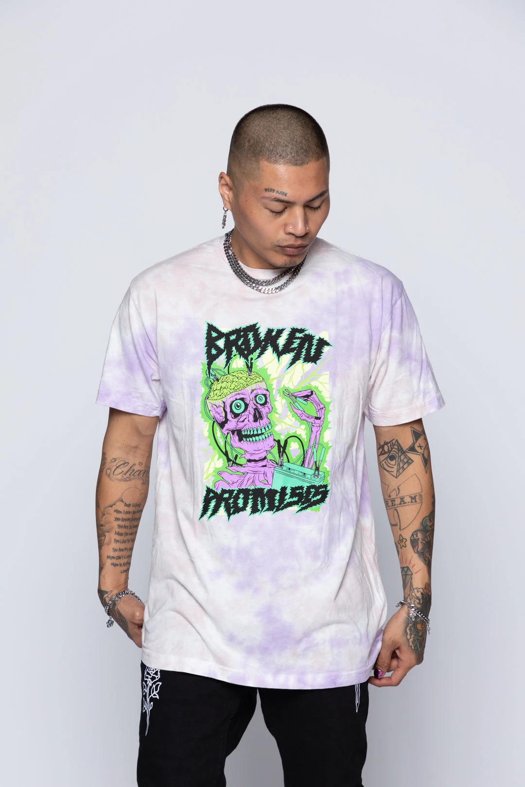 BROKEN PROMISES Shirts Fried Tie Dye Tee Lavender