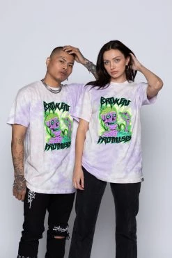 BROKEN PROMISES Shirts Fried Tie Dye Tee Lavender