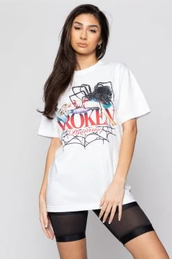 BROKEN PROMISES Shirts Pillow Talk SST White