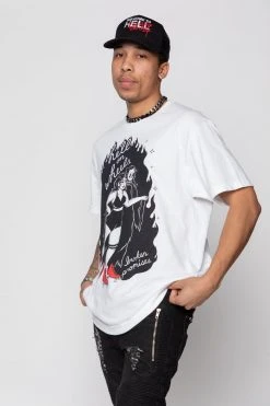 BROKEN PROMISES Roll With Me Tee White