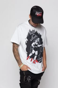 BROKEN PROMISES Roll With Me Tee White