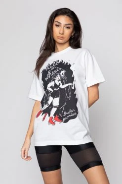 BROKEN PROMISES Roll With Me Tee White