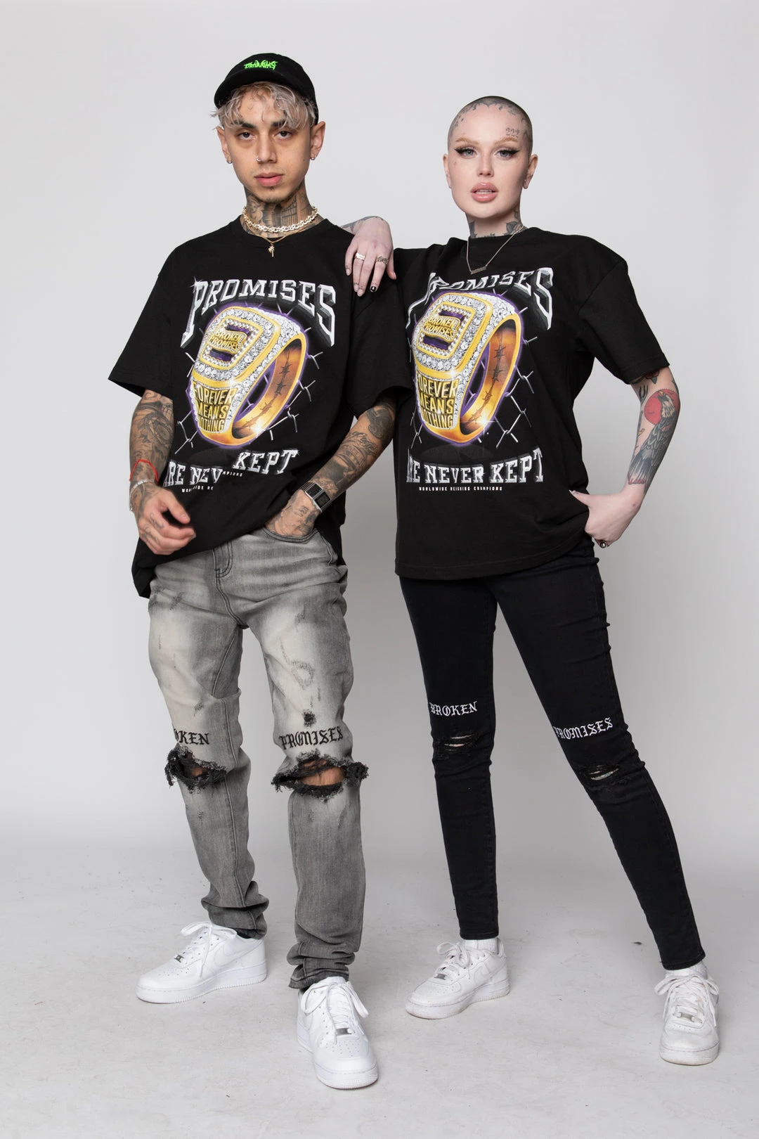 BROKEN PROMISES Shirts Champion Ring Tee Black