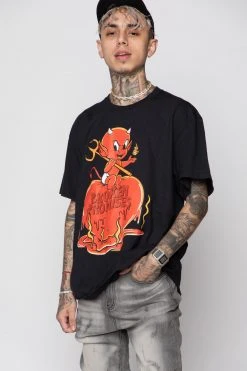 BROKEN PROMISES Burn Me SST Black - BP X Hot Stuff Shirts