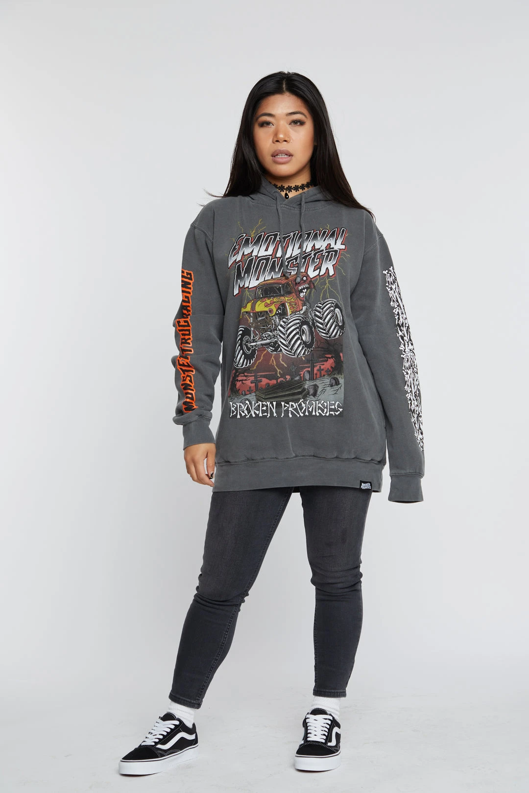BROKEN PROMISES Coffin Jump Pigment Dye Hoodie