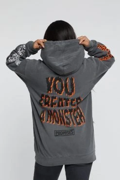 BROKEN PROMISES Coffin Jump Pigment Dye Hoodie